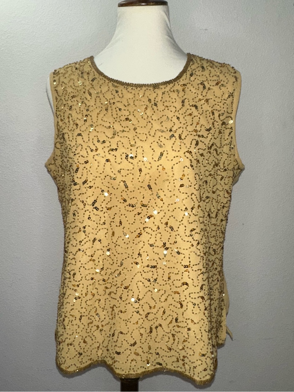 Notations Gold Sequin Sleeveless Camisole